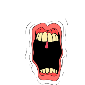 Gif animé bouche horreur